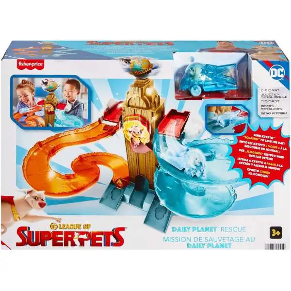 Fisher Price DC League of Super-Pets Daily Planet Rescue Track Set