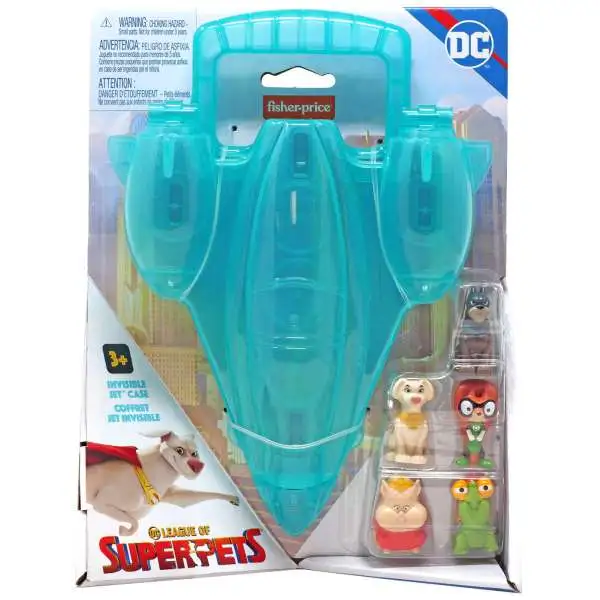 Fisher Price DC League of Super-Pets Invisible Jet Case Mini Figure 5-Pack