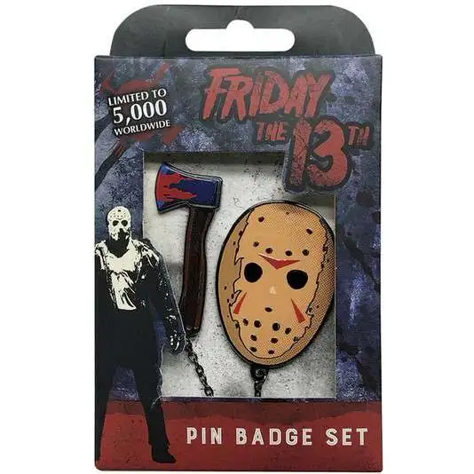 Friday the 13th Metal Pin Badge Set