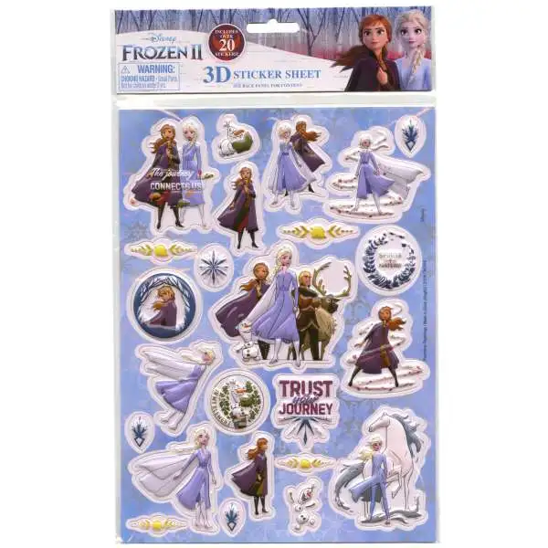 Disney Frozen 2 Trust Your Journey 3D Sticker Sheet