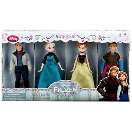 Disney Frozen Elsa, Anna, Kristoff & Hans Exclusive Mini Doll Set 4-Pack