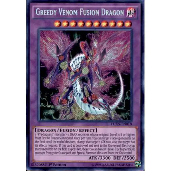 YuGiOh Fusion Enforcers Secret Rare Greedy Venom Fusion Dragon FUEN-EN010