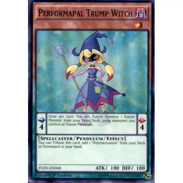 YuGiOh Fusion Enforcers Super Rare Performapal Trump Witch FUEN-EN048