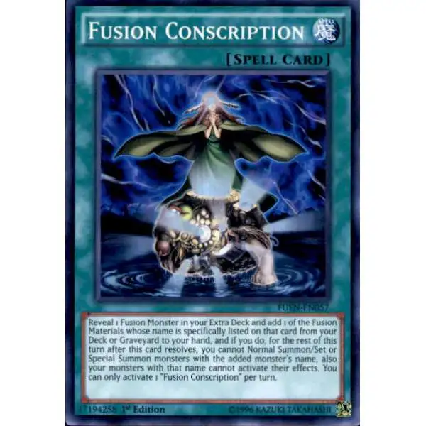 YuGiOh Fusion Enforcers Super Rare Fusion Conscription FUEN-EN057