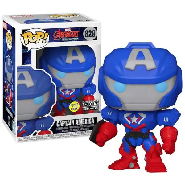 Funko Avengers Mech Strike POP! Marvel Captain America Exclusive Vinyl Figure #829 [Glow-in-the-Dark]
