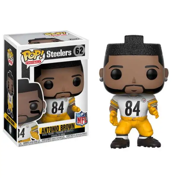 Funko NFL Pittsburgh Steelers POP! Football Antonio Brown Vinyl Figure #62 [White Jersey, Damaged Package]