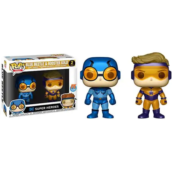 Funko DC Universe POP! Heroes Blue Beetle & Booster Gold Exclusive Vinyl Figure 2-Pack [Metallic Version]