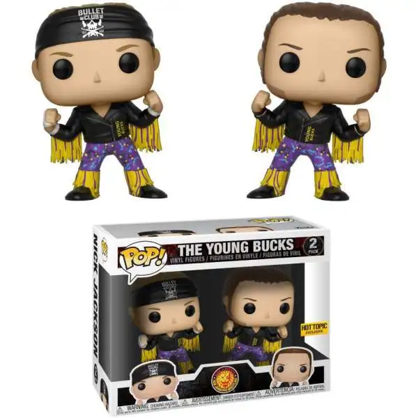 Funko Bullet Club POP! WWE The Young Bucks (Matt & Nick Jackson) Exclusive Vinyl Figure 2-Pack [Yellow, Purple & Black Outfits]