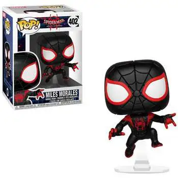 Funko Spider-Man Into the SpiderVerse POP! Marvel Miles Morales Vinyl Bobble Head #402 [Black Suit, Damaged Package]