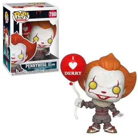 Funko IT Movie Chapter 2 POP! Movies Pennywise with Balloon Vinyl Figure #780 [I Heart Derry]