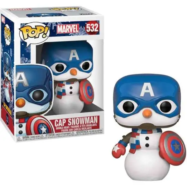 Funko POP! Marvel Cap Snowman Vinyl Bobble Head #532 [Holiday, Damaged Package]