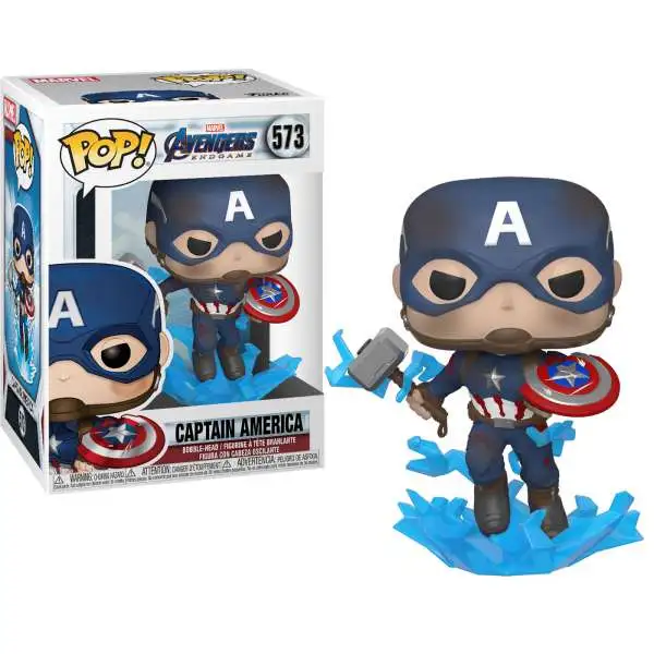 Funko Avengers Endgame POP! Marvel Captain America Vinyl Bobble Head #573 [Broken Shield & Mjolnir]