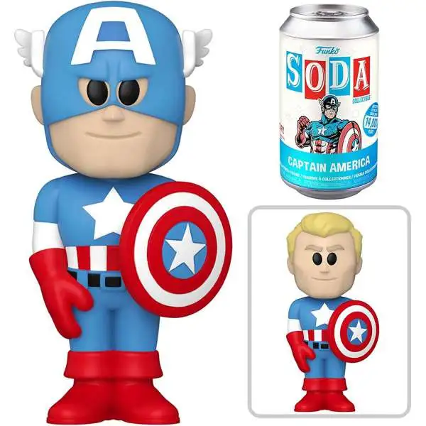 Funko Marvel Vinyl Soda Captain America Limited Edition of 14,000! Figure [1 RANDOM Figure, Look For The Chase!]