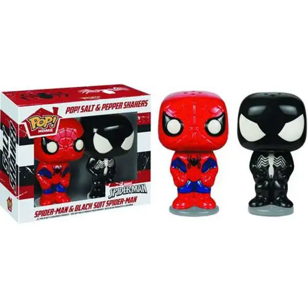 Funko Marvel POP! Home Spider-Man & Black Suit Spider-Man Salt N' Pepper Shakers