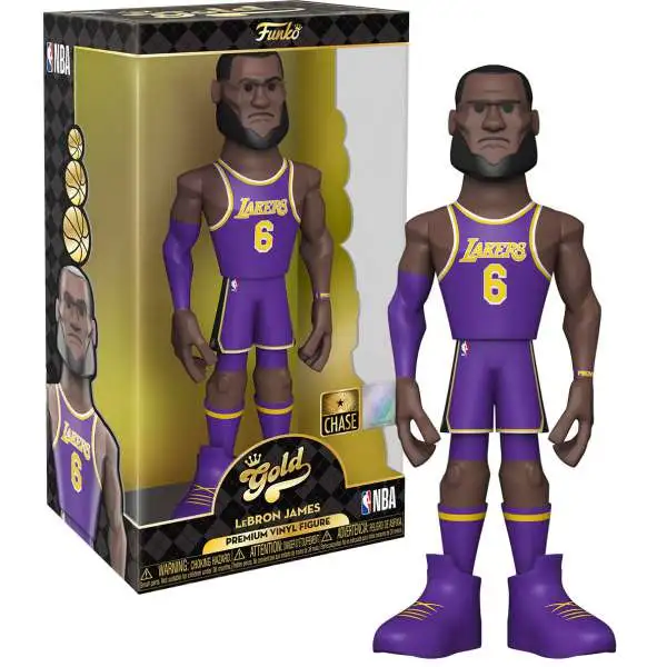 Funko NBA Los Angeles Lakers GOLD LeBron James 12-Inch Deluxe Vinyl Figure [Purple Uniform, Chase Version]