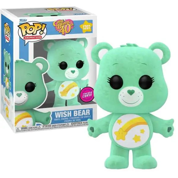 Funko Care Bears 40th Anniversary POP! Animation Wish Bear Vinyl Figure #1207 [Flocked Chase]