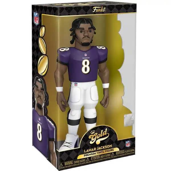 Funko NFL Baltimore Ravens GOLD Lamar Jackson 12 Deluxe Vinyl Figure  Regular Version - ToyWiz