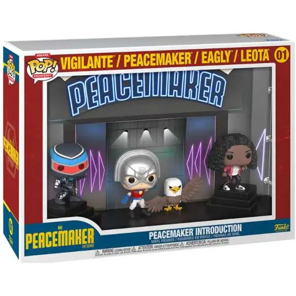 Funko DC Peacemaker POP! Moments Introduction Moments Deluxe #01 [Vigilante Peacemaker Eagly Leota] (Pre-Order ships October)