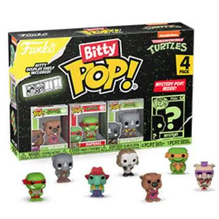 Funko Teenage Mutant Ninja Turtles Bitty POP! Splinter, Raphael, Rocksteady & 1 Mystery Bitty! 4-Pack