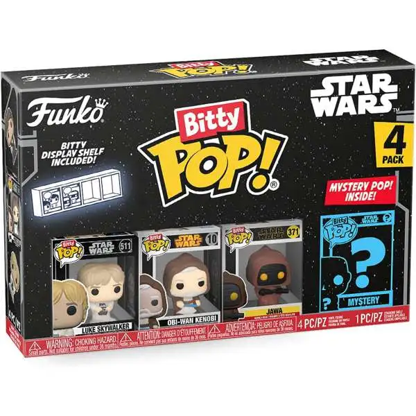 Funko Star Wars Bitty POP! Luke, Obi-Wan & Jawa 1-Inch Micro Figure 4-Pack