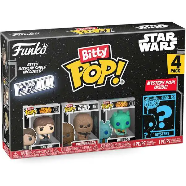Funko Star Wars Bitty POP! Han Solo, Chewbaca, Greedo & Mystery Chase 1-Inch Micro Figure 4-Pack