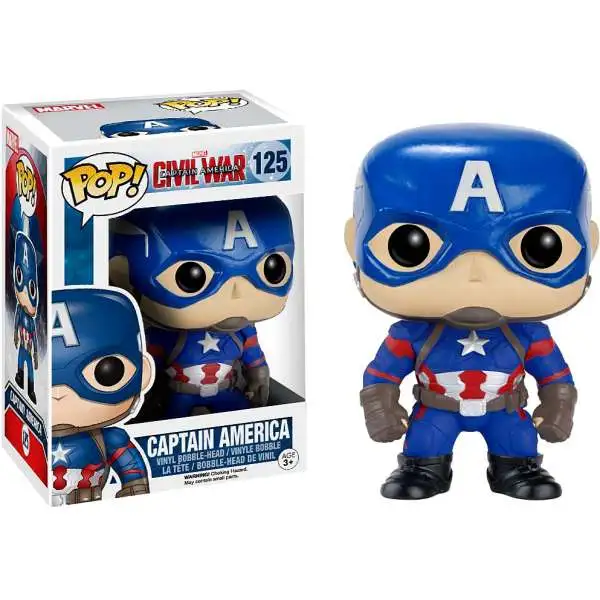 Funko Civil War POP! Marvel Captain America Vinyl Bobble Head #125 [Civil War]