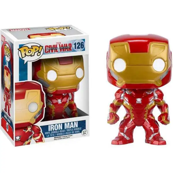 Funko Civil War POP! Marvel Iron Man Vinyl Bobble Head #126 [Civil War, Damaged Package]