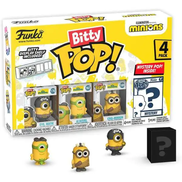 Funko Despicable Me Minions Bitty POP! Eye Matie, Au Naturel & Cro Minion Vinyl Mini Figure