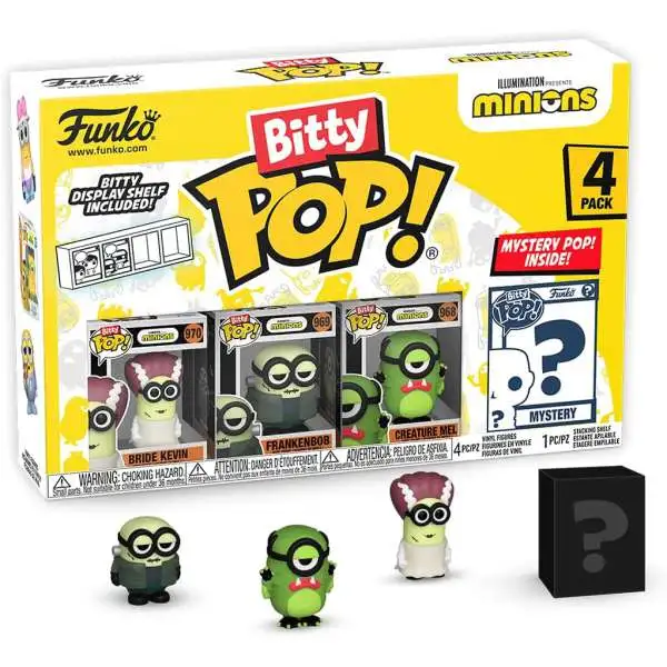 Funko Despicable Me Minions Bitty POP! Frankenbob, Bride Kevin & Creature Mel Micro Figure 4-Pack