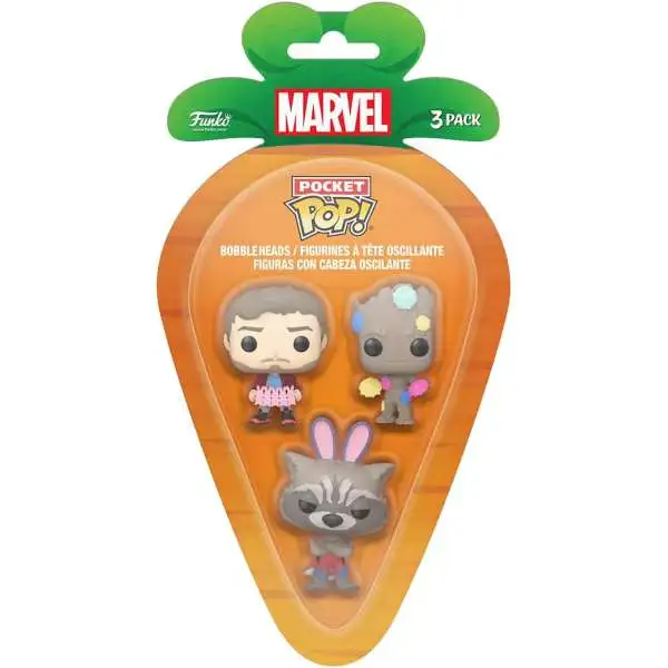 Funko Marvel Guardians of the Galaxy Volume 3 Carrot Pocket POP! Starlord, Groot & Rocket Raccoon Vinyl Mini Figure 3-Pack [Easter 2024]