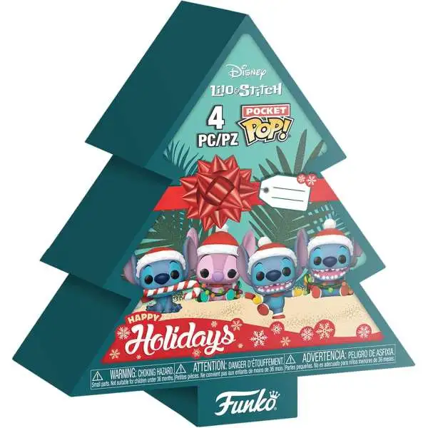 Funko Disney Lilo & Stitch Pocket POP! Stitch Holiday Tree Vinyl Mini Figure 4-Pack