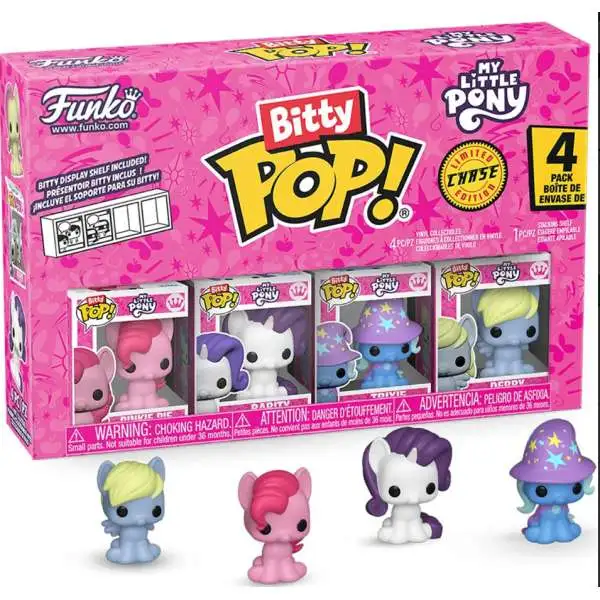 Funko My Little Pony Bitty POP! Pinkie Pie, Rarity, Trixie & Derpy 1-Inch Mini Vinyl Figure 4-Pack