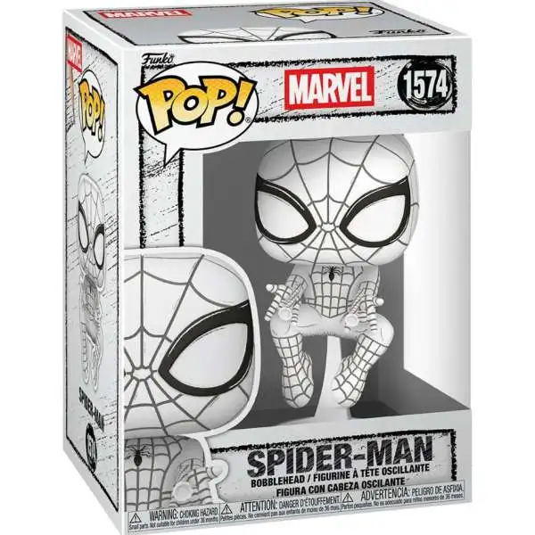 Funko Sketched POP! Marvel Spider-Man 3.75-Inch Vinyl Figure #1574 [Sketched]