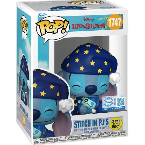 Funko Lilo & Stitch POP! Disney Stitch in Starry PJ's Vinyl Figure #1747 [Glow in the Dark] (Pre-Order ships July)