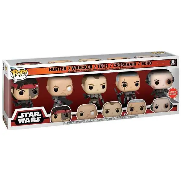 Funko The Bad Batch POP! Star Wars Hunter, Wrecker, Tech, Crosshair & Echo Exclusive Vinyl Figure 5-Pack