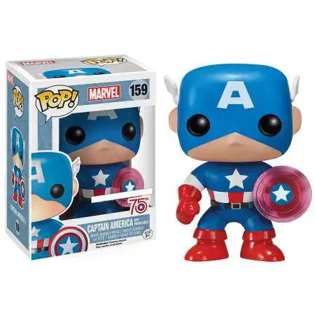 Funko Pop! Marvel Captain America Vinyl Bobble Head #159 [Translucent Shield, 75th Anniversary]