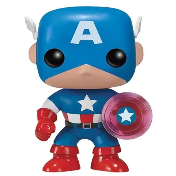 Funko POP! Marvel Captain America Exclusive Vinyl Bobble Head #159 [Translucent Shield, 75th Anniversary, Loose]