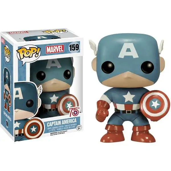 Funko POP! Marvel Captain America Exclusive Vinyl Bobble Head #159 [Sepia Tone, 75th Anniversary, Damaged Package]