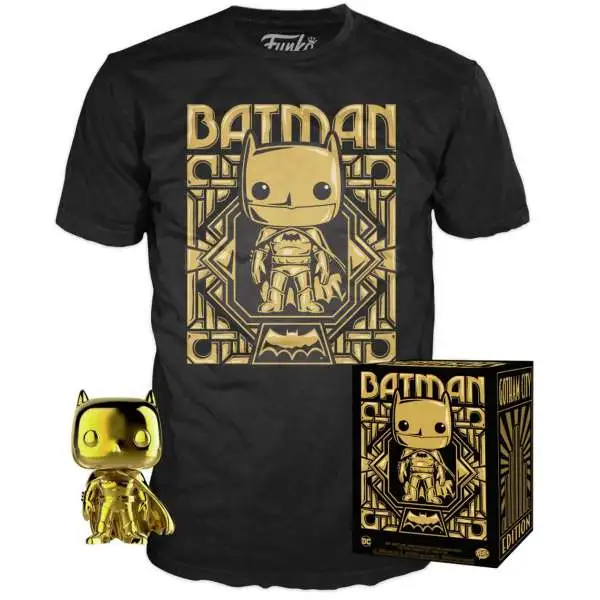 Funko DC Gold Batman Exclusive Vinyl Figure & T-Shirt [X-Large]