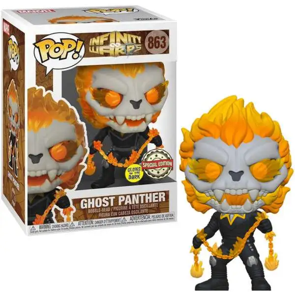 Funko Infinity Warps POP! Marvel Ghost Panther Exclusive Vinyl Figure #863 [Glow in the Dark, With Chain]
