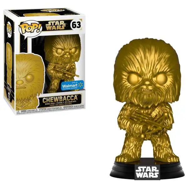 Funko POP! Star Wars Chewbacca Exclusive Vinyl Bobble Head #63 [Gold Metallic]