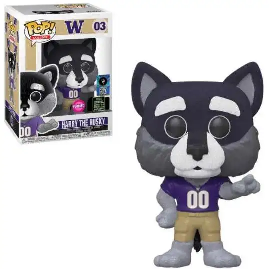 Funko University of Washington POP! College Harry the Husky Exclusive Vinyl Figure #03 [Flocked, Damaged Package]