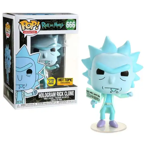 Funko Rick & Morty POP! Animation Hologram Rick Clone Exclusive Vinyl Figure #666 [Glow-in-the-Dark]