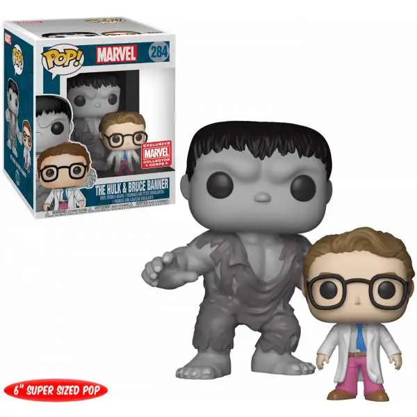 Funko Thor: Ragnarok POP! Marvel The Hulk (Grey) & Bruce Banner Exclusive 6-Inch Vinyl Bobble Head #284 [Super Sized]