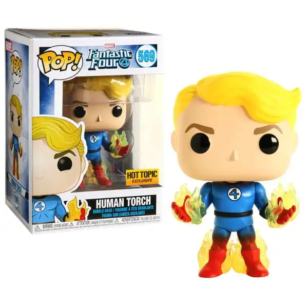 Funko Fantastic Four POP! Marvel Human Torch Exclusive Vinyl Bobble Head #569 [Suited, Damaged Package]