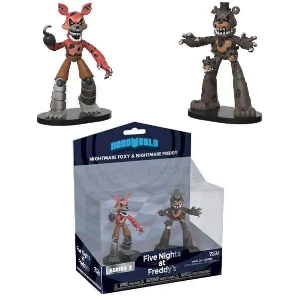 Funko Five Nights at Freddy's Hero World Series 2 Nightmare Foxy & Nightmare Freddy Exclusive 4-Inch Vinyl Figure 2-Pack