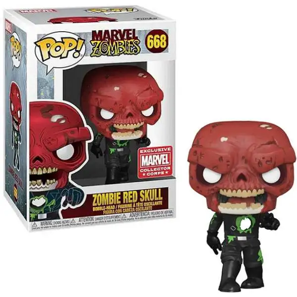 Funko Marvel Zombies POP! Marvel Zombie Red Skull Exclusive Vinyl Figure #668
