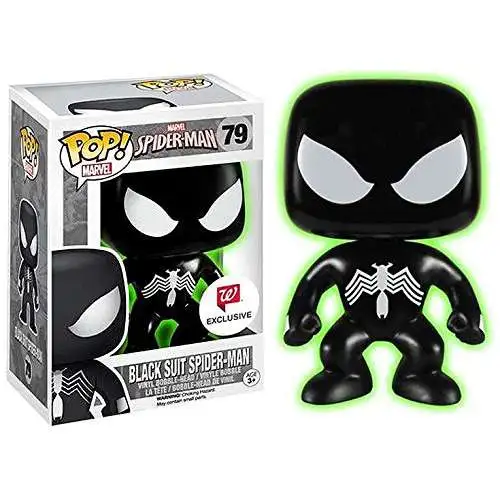 Funko POP! Marvel Black Suit Spider-Man Exclusive Vinyl Bobble Head #79 [Glow-in-the-Dark, Damaged Package]