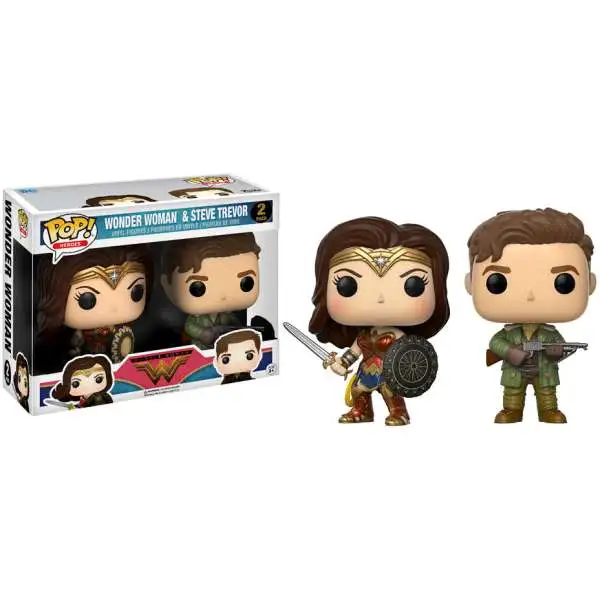 Funko DC Wonder Woman Movie POP! Heroes Wonder Woman & Steve Trevor Exclusive Vinyl Figure 2-Pack [Damaged Package]