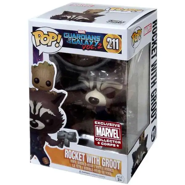 Funko POP! Marvel Rocket Raccoon with Baby Groot Exclusive Vinyl Bobble Head #211 [Guardians of the Galaxy Vol. 2]